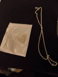 lot 194 image: NEW 2 sterling silver neck chains