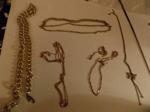 lot 228 image: Gold chains x 5 (3 are Avon)