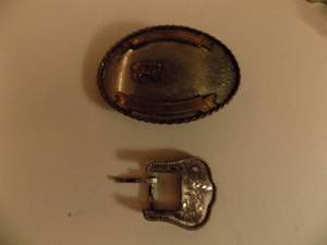 lot 251 image: Western Belt buckle nickel silver small buckle silver silver plate
