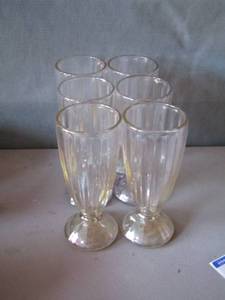 lot 44 image: sundae or root beer float glasses qty 6