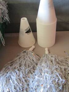 lot 63 image: cheerleading pompoms and cones for yelling