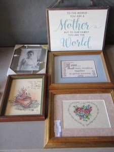 lot 92 image: qty 5 framed wall art pieces