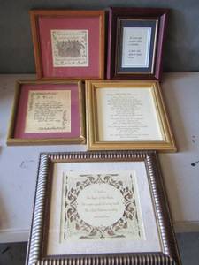 lot 93 image: qty 5 framed wall art pieces