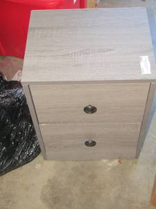 lot 133 image: 2 drawer nightstand grey in color