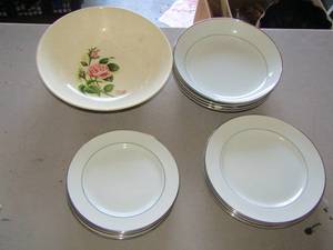 lot 149 image: Mikasa saucers and dinner plates, ballerina bowl