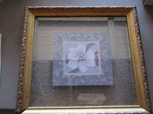 lot 162 image: qty 2 framed floral art photos