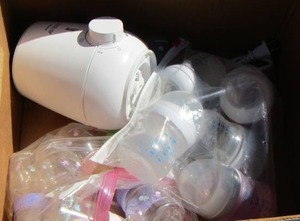 lot 170 image: baby bottles and bottle warmer used