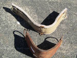 lot 173 image: HORSE COLLARS OR BREASTCOLLARS FOR HARNESS TO PULL PLOWWAGON  QTY 2