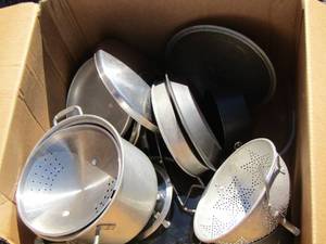 lot 179 image: pot and pan lot various lids
