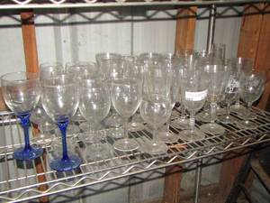 lot 215 image: large lot of various wine glasses