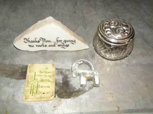 lot 276 image: 2 SIGNS, COVER SMALL DISH, RAM PAPER WEIGHT