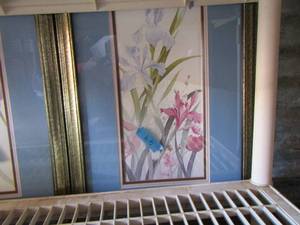 lot 296 image: qty 2 framed floral art