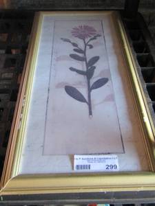 lot 299 image: qty 2 framed floral art photos