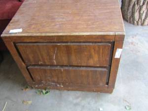 lot 311 image: 2 drawer wooden nightstand