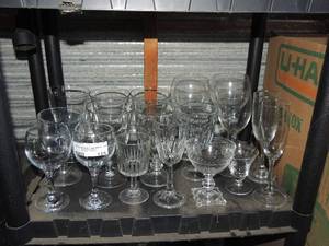 lot 115 image: large lot of wine glasses