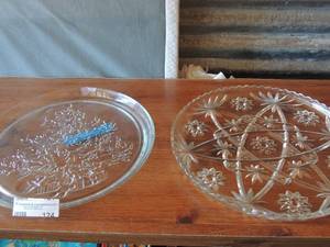 lot 124 image: qty 2 glass platters