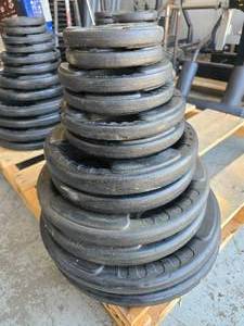 lot 72 image: Full Stack of Northern Lights Plate Weights.  Includes 2 of Each 2.5lb, 5lb, 10lb, 25lb, 35lb, 45lb