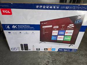 lot 141 image: TCL 65 4k HDR Smart TV, Model 65S4
