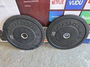lot 94 image: Lot of 2 Luxiaojun 10lb E1 Bumper Plates
