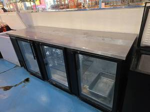 lot 3 image: True TBB-4G-LD Black Glass Door Bar Back Refrigerator, 98 Long