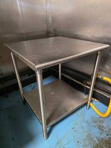 lot 13 image: Stainless Steel Prep Table w 36 Square Top