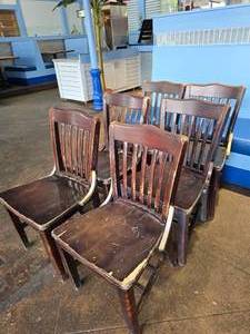 lot 64 image: Lot of 6 Wooden Chairs