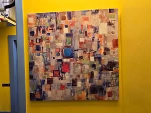 lot 70 image: Large Abstract Print.  Approx 48 x 48