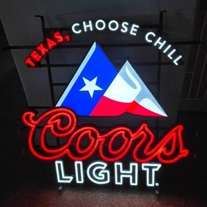 lot 29 image: Coors Light Texas Themed Lighted Wall Beer Sign.  Tested