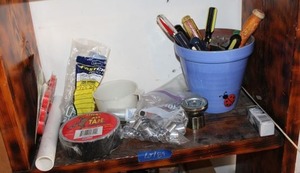 lot 189 image: Hand tools, duct tape, see photos