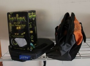 lot 194 image: Spooky flashing lights, screwdriver bit set, and Ridgid corded screwdriver