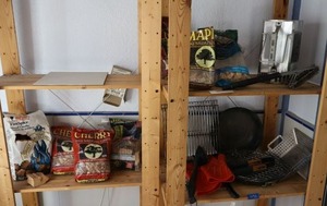 lot 32 image: BBQ smoking chips for grilling, and various grilling accessories