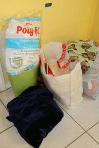 lot 157 image: Sewing and craft fabrics and poly-fil