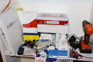 lot 104 image: Tools, Binder clips, paper clips, static free bags