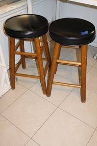 lot 108 image: Two stool seats as shown