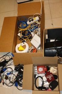 lot 109 image: Misc. cables and scanner parts as shown