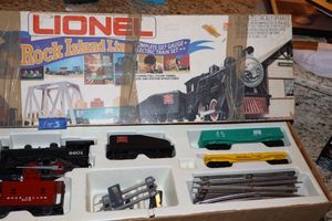 lot 3 image: Vintage Lionel Rock Island Line train set as shown