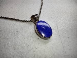 lot 238 image: Jewerly Sterling silver 925 necklace with blue stone pendant
