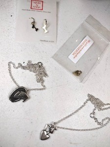 lot 240 image: Jewelry Sterling silver 925 dog necklaces plus gold over silver jewelry