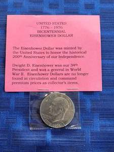 lot 53 image: United States 1776-1976 Bicentennial Eisenhower Dollar