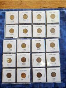 lot 74 image: Selection of Wheat pennies - Penny - 1918 and up