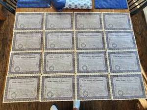 lot 18 image: Selection of vintage Pacific Western Oil Corporation - Temporary Certificates - Stamped - 12101928