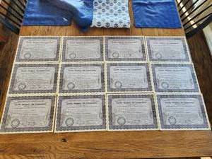 lot 37 image: Selection of vintage Pacific Western Oil Corporation - Temporary Certificates - Stamped - 1271928