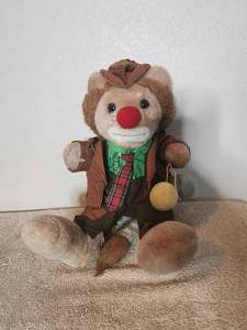 lot 14 image: Vintage Emmett Kelly Jr. plush hobo clown doll - by Luigi Amani - hand signed by Emmett Kelly Jr.