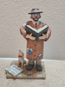 lot 71 image: Collectible Vintage Emmett Kelly Jr. - 9646 The Deacon - porcelain statue figure - signed by E. Kelly Jr - 9 tall