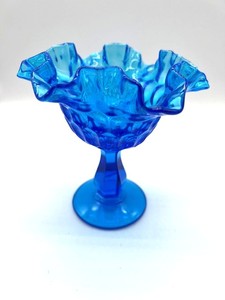 lot 19 image: Vintage Fenton Colonial Blue Compote