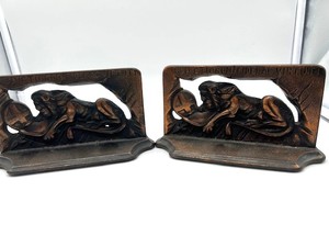 lot 25 image: Vintage Pair of Lion of Lucerne Bronze Bookends