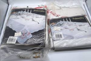 lot 51 image: Lazarus Holiday Cloth Table Linens