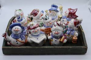 lot 53 image: Glass Snowman Tree Ornaments