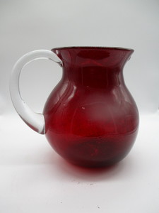 lot 92 image: MCM Blown Red Glass Pitcher