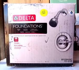 lot 56 image: $$$ DELTA Single Handle Shower Set (Chrome) - NEW